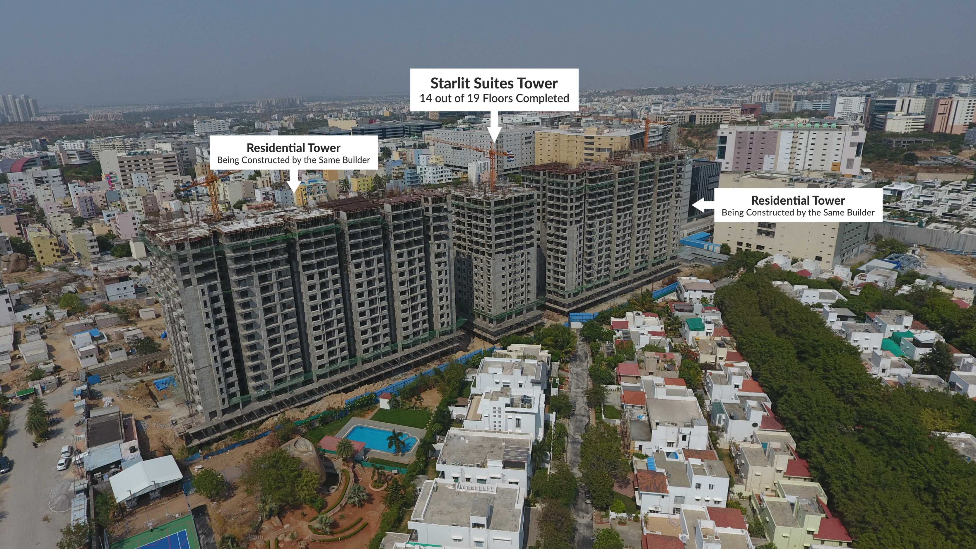Starlit Suites Hyderabad - Drone View 2 - May 2017