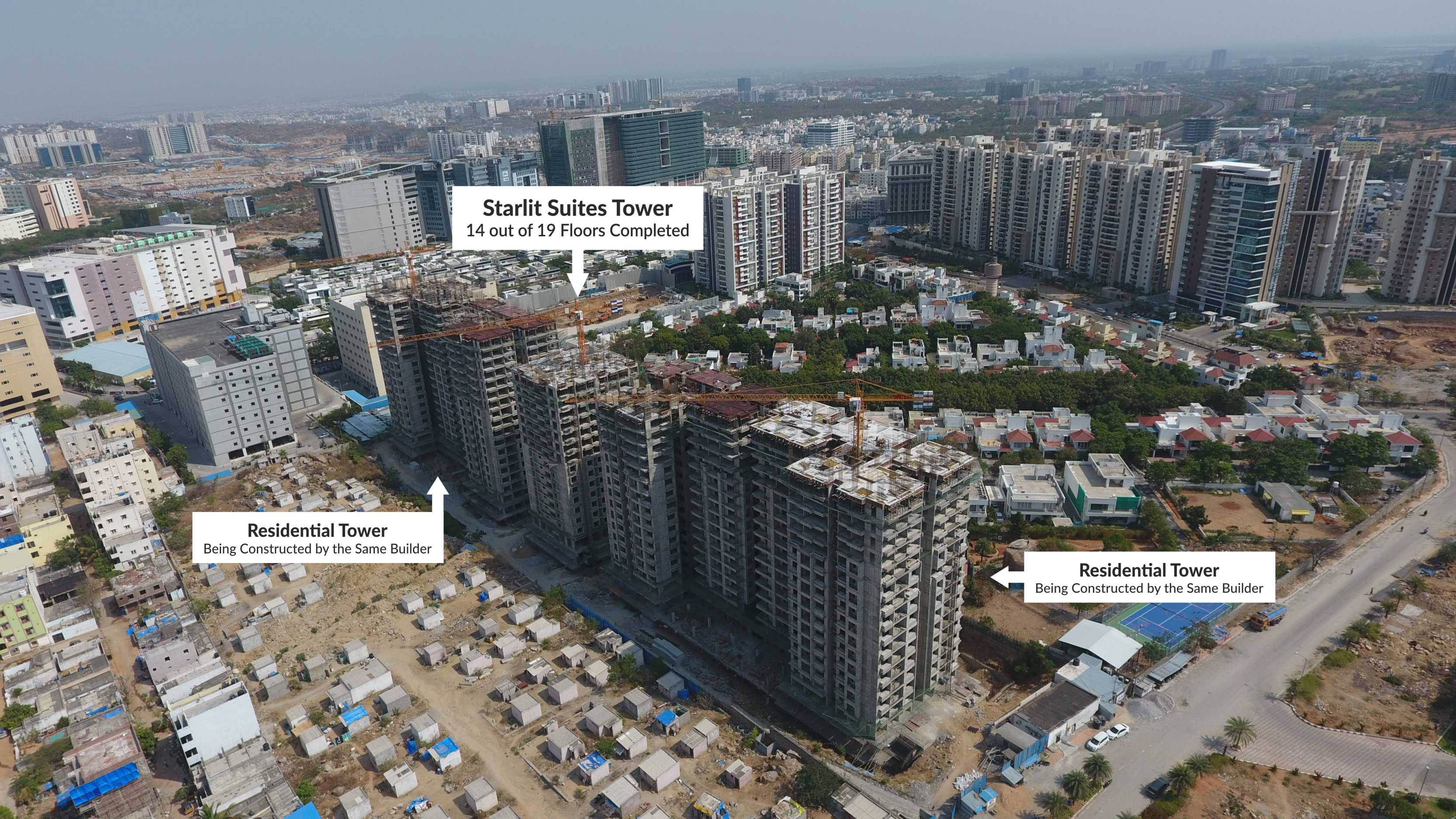 Starlit Suites Hyderabad - Drone View 3 - May 2017