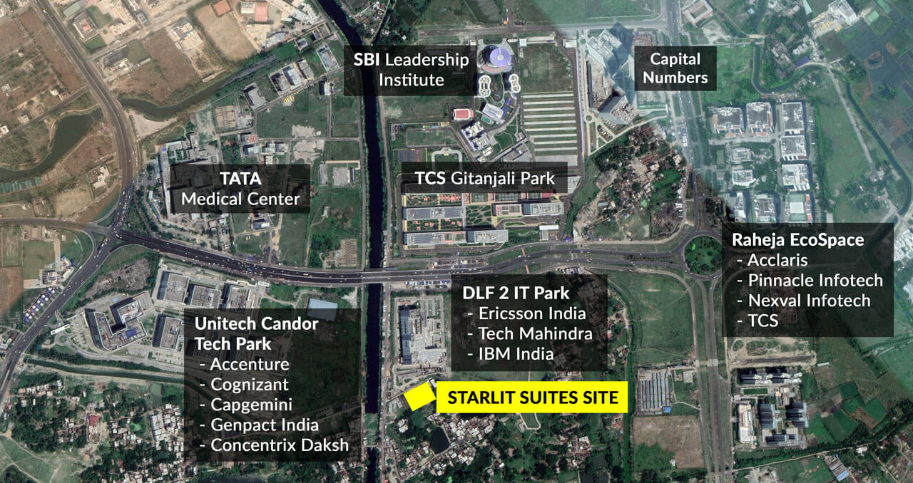 Starlit Suites Kolkata - Google Map with Surroundings